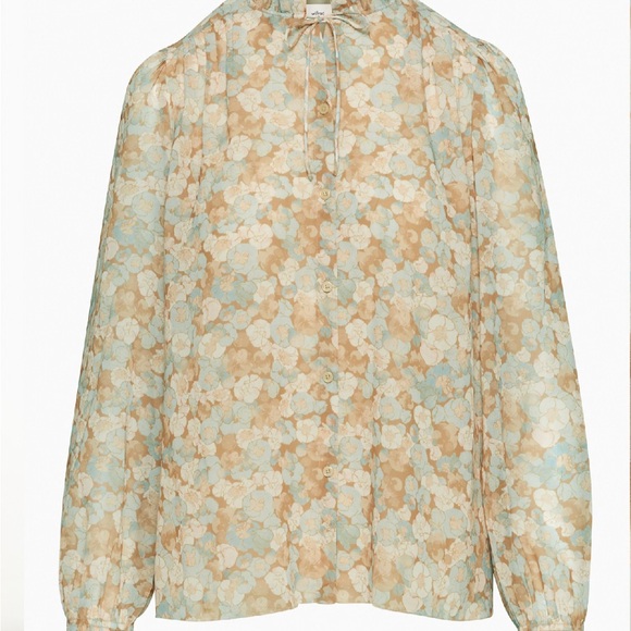 Wilfred Alexis blouse Floral Long Sleeve Blouse women’s XL summer dating blouse - Picture 14 of 16